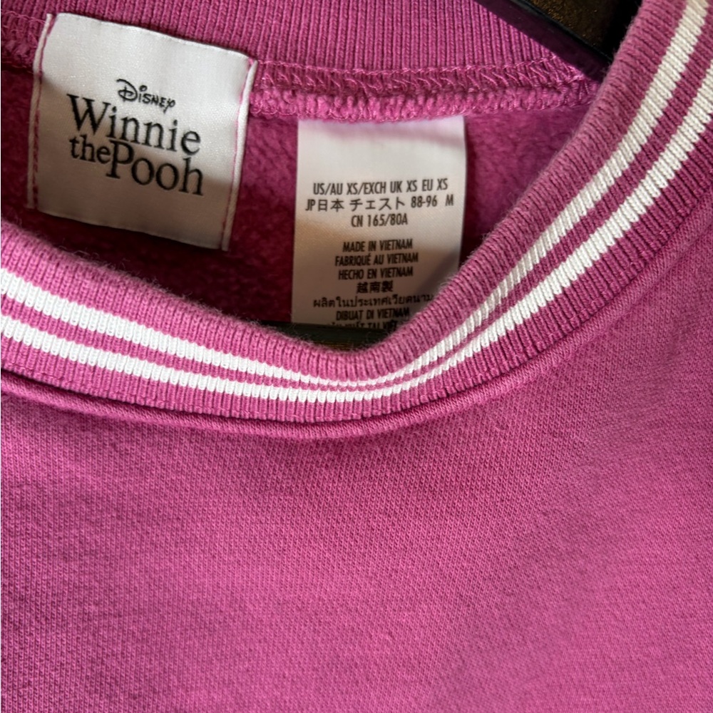 Disney Parks Winnie the Pooh Piglet pink embroidered pullover sweatshirt - Picture 2 of 4
